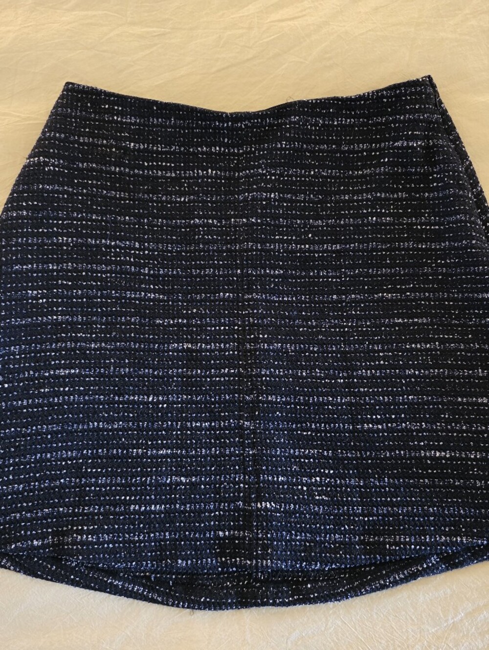 LOFT Navy and Silver Tweed Mini Skirt
